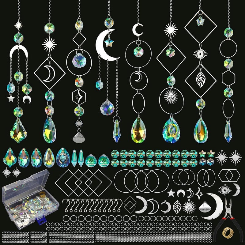 Worgree 228pcs Sun Catcher Kits for Adults, DIY Arts and Crafts for Women Prism Crystal Suncatchers Indoor Window Hanging Ornaments Decor for Home Gifts for Mother Wife Daughter - Image 1